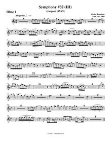 Partition hautbois 1, Symphony No.32, C major, Rondeau, Michel par Michel Rondeau