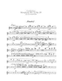 Partition flûte 1, 2, 3 (doubling Piccolo), Symphony No.4, Op.29 Det Uudslukkelige
