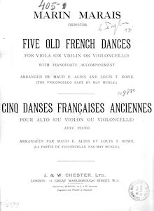 Partition de piano, 5 Old French Dances, Vielles danses françaises