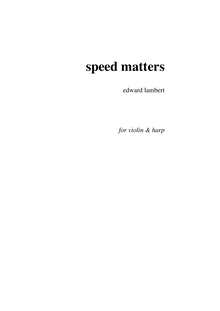 Partition de violon, Speed Matters, Lambert, Edward