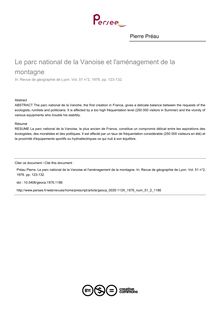 Le parc national de la Vanoise et l aménagement de la montagne - article ; n°2 ; vol.51, pg 123-132