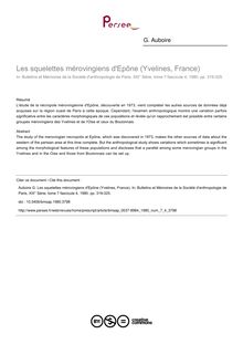 Les squelettes mérovingiens d Epône (Yvelines, France) - article ; n°4 ; vol.7, pg 319-325