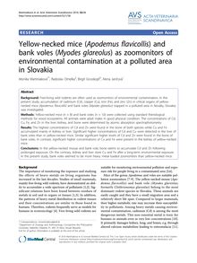 Yellow-necked mice (Apodemus flavicollis) and bank voles (Myodes glareolus) as zoomonitors of environmental contamination at a polluted area in Slovakia