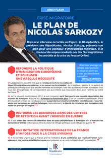 Crise migratoire : le plan de Nicolas Sarkozy