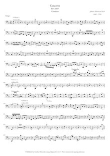 Partition Continuo, clavecin Concerto No.6, F major, Bach, Johann Sebastian