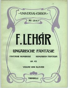 Partition couverture couleur, Ungarische Fantasie, Op.45, Magyar ábránd