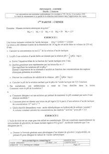 Btsesth 2001 physique chimie