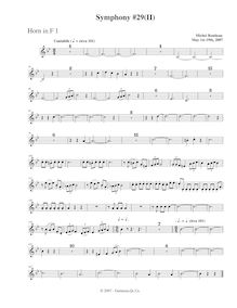 Partition cor 1, Symphony No.29, B♭ major, Rondeau, Michel par Michel Rondeau