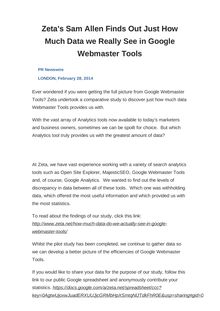 Zeta s Sam Allen Finds Out Just How Much Data we Really See in Google Webmaster Tools