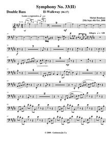 Partition Basses, Symphony No.33, A major, Rondeau, Michel par Michel Rondeau