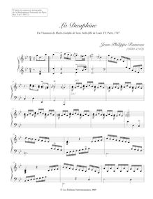 Partition complète, La Dauphine, Rameau, Jean-Philippe par Jean-Philippe Rameau