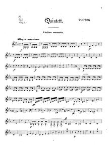 Partition violon 2, corde quintette No.1, C minor, Hirschbach, Herrmann