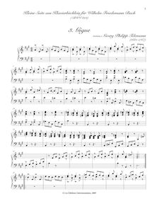 Partition , Gigue,  en A major, A major, Telemann, Georg Philipp