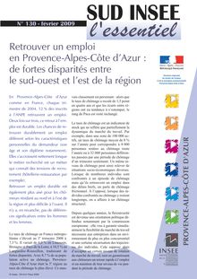Retrouver un emploi en Provence-Alpes-Côte d Azur : de fortes disparités entre le sud-ouest et l est de la région