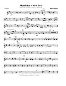 Partition trompette 3 (B♭), March pour a New Era, F major, Fletcher, Roger