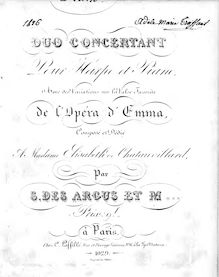 Partition Piano , partie, Duo concertant pour harpe et piano avec des variations sur la valse favorite de l opéra d Emma
