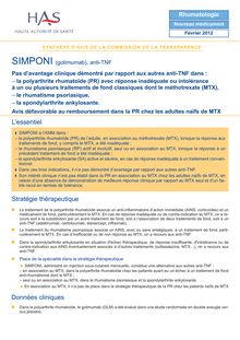 SIMPONI - Synthèse d avis SIMPONI - CT11419