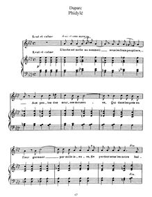Partition complète (Original key: haut voix), Phidylé