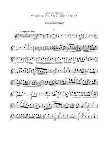 Partition violons II, Symphony No.8, Symfonie č.8, G major, Dvořák, Antonín