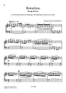 Partition Sonatina No.1, 3 Analytical sonatines, Lynes, Frank