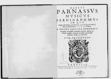 Partition Bassus, Parnassus Musicus Ferdinandaeus, Various