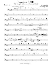 Partition basson 1, Symphony No.15  Black Halloween , F minor, Rondeau, Michel par Michel Rondeau
