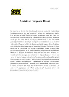 Dovizioso remplace Rossi