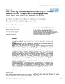 Life-sustaining treatment decisions in Portuguese intensive care units: a national survey of intensive care physicians
