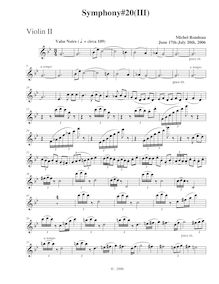 Partition violons II, Symphony No.20, B-flat major, Rondeau, Michel par Michel Rondeau