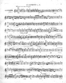 Partition clarinette (B♭), Sextet, Op.142, G minor, Ries, Ferdinand