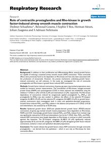 Role of contractile prostaglandins and Rho-kinase in growth factor-induced airway smooth muscle contraction