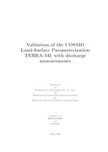 Validation of the COSMO [Elektronische Ressource] : land-surface parameterization TERRA-ML with discharge measurements / vorgelegt von René Graßelt