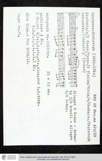 Partition complète et parties, Sinfonia en D major, GWV 531