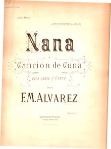 Partition complète (color), Nana, canción de cuna., Alvarez, Fermin María