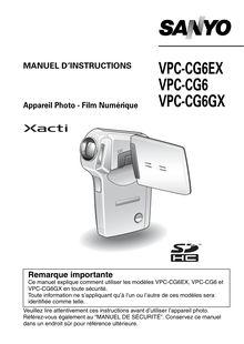 Notice Caméra vidéo numérique Sanyo  VPC-CG6GX