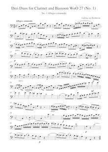 Partition basson, 3 duos pour clarinette et basson, C, F and B♭