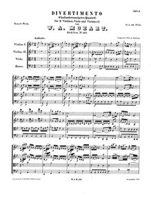 Partition complète, Divertimento, Salzburg Symphony No.2, B♭ major
