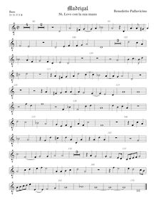 Partition viole de basse, octave aigu clef, Il quinto libro de madrigali a cinque voci. par Benedetto Pallavicino