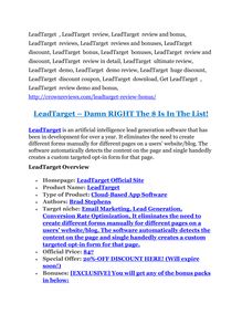LeadTarget Review-$24,700 BONUS & DISCOUNT 