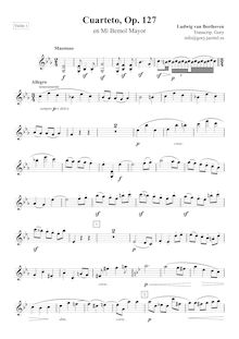 Partition violon 1, corde quatuor No.12, Op.127, E♭ major, Beethoven, Ludwig van par Ludwig van Beethoven