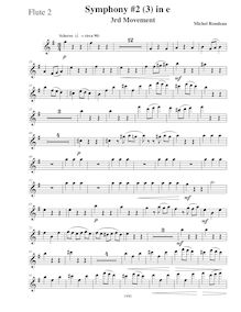 Partition flûte 2, Symphony No.2, E minor, Rondeau, Michel par Michel Rondeau