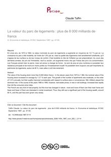 La valeur du parc de logements : plus de 8 000 milliards de francs - article ; n°1 ; vol.202, pg 47-55