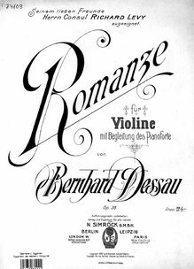 Partition de piano et partition de violon, Romance, Romanze