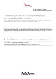 I criptoportici quali elementi basamentali nella tipologia compositiva dell architettura romana - article ; n°1 ; vol.14, pg 45-49