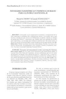 Novedades taxonómicas y nomenclaturales para la flora valenciana, II