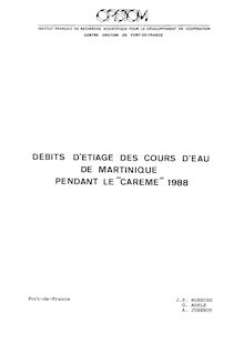 Débits d étiage des cours d eau de Martinique pendant le Carême 1988