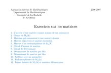 Exercices sur les matrices - Exercices d algèbre