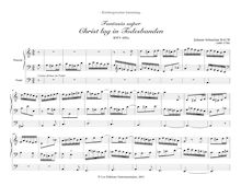 Partition Fantasia super Christ lag en Todes Banden, BWV 695a, choral préludes