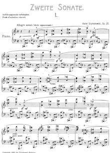 Partition complète, Piano Sonata No. 2 en A minor, Op.21, Zweite Sonate par Karol Szymanowski
