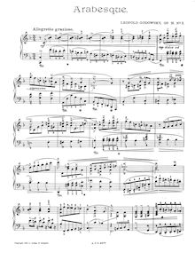 Partition , Arabesque, 4 pièces, Op.16, Godowsky, Leopold